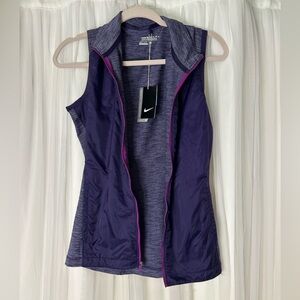 NWT Nike Golf Purple Dri-FIT Tour Performance Zippered Vest